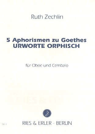 5 Aphorismen zu Goethes Urworte Orphisch fr Oboe und Cembalo
