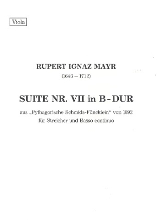 Suite Nr.7 B-Dur fr Streicher und Bc Viola