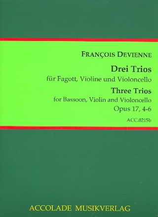 3 Trios op.17,4-6 fr Fagott, Violine und Violoncello Partitur und Stimmen