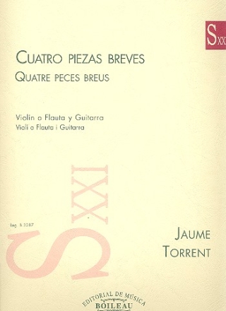 4 piezas breves fr Violine (Flte) und Gitarre Partitur und Stimme