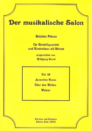 ber den Wellen fr Streichquartett und Kontrabass ad lib. Partitur und Stimmen