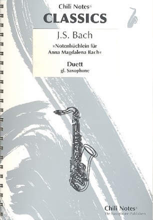 Notenbüchlein für Anna Magdalena Bach für 2 gleiche Saxophone Spielpartitur