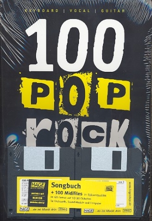 100 Pop Rock Songs (+5 CD's + Midifiles): Songbook keyboard/vocal/guitar