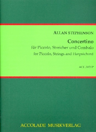 Concertino for piccolo flute, strings and harpsichord score