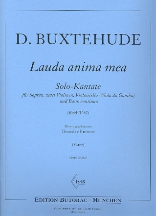 Lauda anima mea fr Sopran, 2 Vl, Vc (Vadg) und Bc Partitur und Stimmen