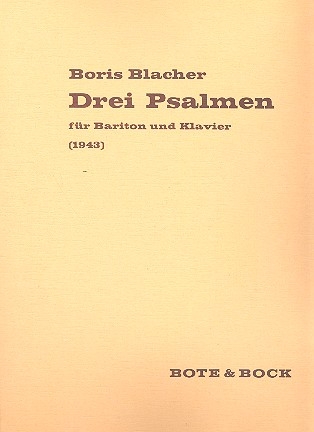 3 Psalmen fr Bariton und Klavier