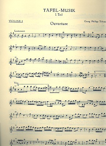 Tafelmusik 1 TWV55:e1 fr 2 Flten, Streicher und Bc Violine 1