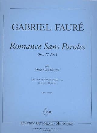 Romance Sans Paroles op.17,3 fr Violine (Flte) und Klavier