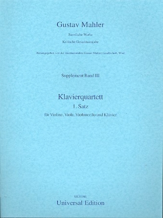 1.Satz aus dem Quartett fr Klavier, Violine, Viola und Violoncello Partitur