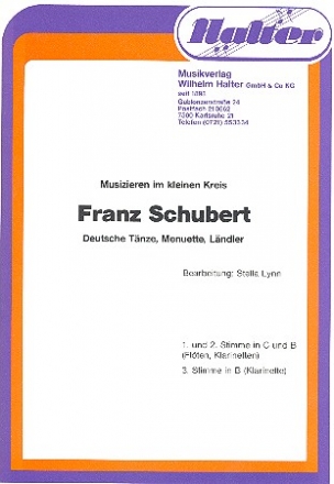 Deutsche Tnze Menuette und Lndler fr 3-stimmiges Ensemble (Flten/Klarinetten) Partitur und Stimmen