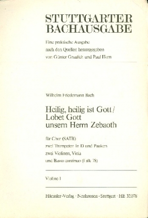 Lobet Gott unsern Herrn Zebaoth fr gem Chor und Orchester Violine 1