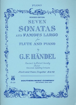 7  Sonatas and famous Largo for flute and piano Cavally, R., arr.