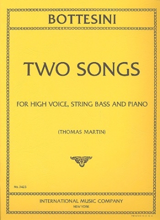 2 Songs for high voice, string bass and piano parts