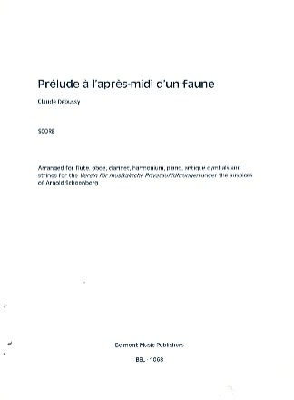 Prlude  l'aprs-midi d'un faune for flute,oboe, clarinet, harmonium, piano, antique cymbals and strings score