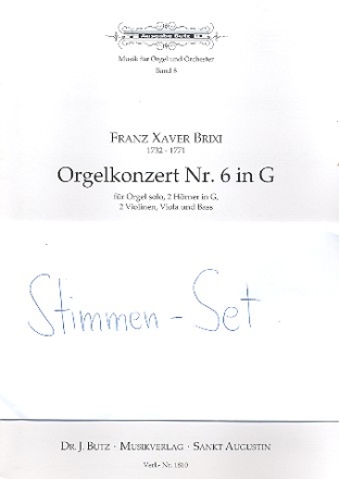 Konzert G-Dur Nr.6 fr Orgel und Orchester Stimmenset (Solo, Harmonie und 3-2-1-1-1)