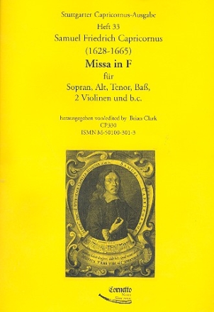 Missa in F fr 4 Stimmen (gem Chor), 2 Violinen und Bc Partitur und Stimmen