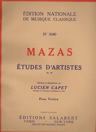 Etudes d'artistes op.36 pour violon