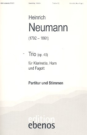 Trio op.40 fr Klarinette, Horn und Fagott Partitur und Stimmen