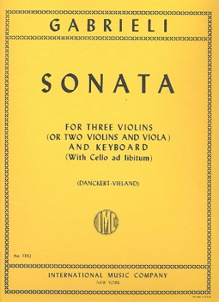 Sonata c major for 3 violins or 2 violins and viola and keyboard (vc ad lib.)