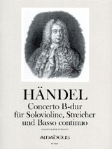 Konzert B-dur HWV288 fr Violine, Streicher und Bc Partitur und Stimmen (solo-1-1-1-1)