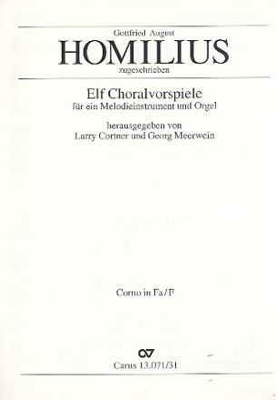 11 Choralvorspiele fr ein Melodieinstrument und Orgel Horn in F