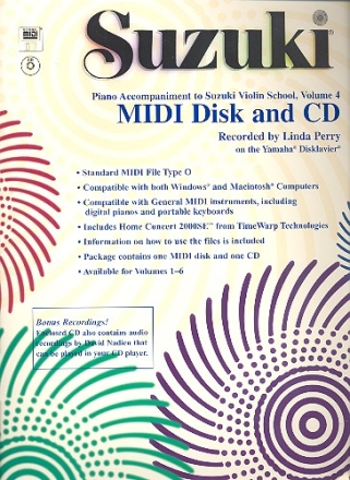 Suzuki Violin School vol.4 Midi-Disk + CD-ROM Piano Accompaniment