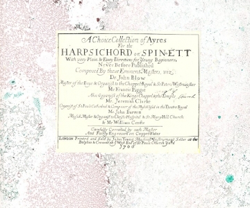 A Choice Collection of Ayres for the Harpsichord or Spinett Faksimile (geb)