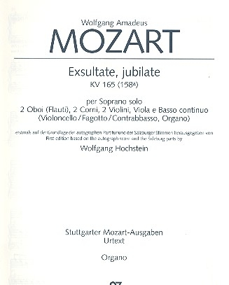 Exsultate jubilate KV165 (KV158a) fr Sopran und Orchester Orgel