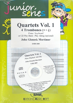 Quartets vol.1 (+CD) for 4 trombones and piano (keyboard) score and parts