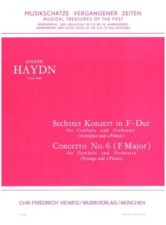 Konzert F-Dur Nr.6 fr Cembalo und Orchester Partitur