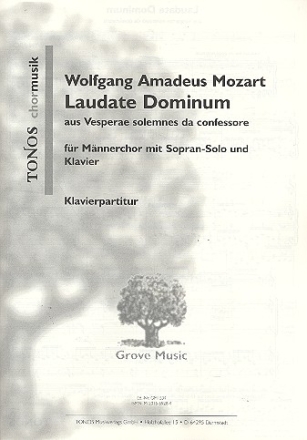 Laudate Dominum fr Mnnerchor mit Sopran-Solo und Klavier Klavierpartitur (la)