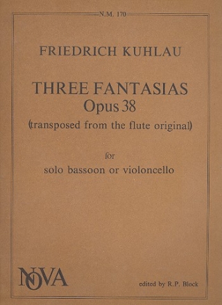 3 fantasias op.38 transposed from the flute original for bassoon (violoncello) solo