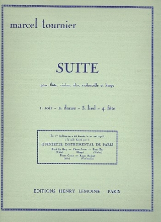 Suite pour flute, violon, alto, violoncelle et harpe ou piano parties