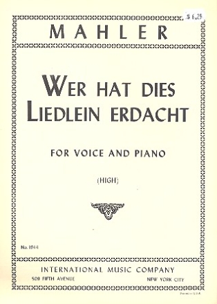 Wer hat dies Liedlein erdacht for high voice and piano (dt(en)