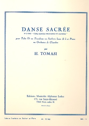 Danse sacre pour tuba en ut ou saxhorn (trombone) basse sib et piano