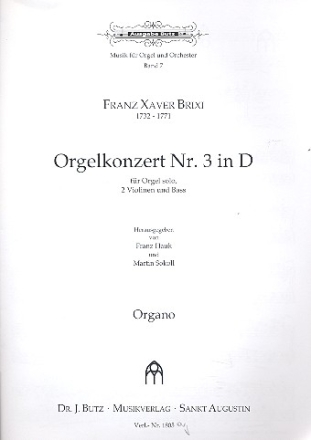 Konzert D-Dur Nr.3 fr Orgel und Streichorchester Orgel