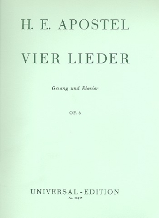 4 Lieder op.6 fr Gesang (tief) und Klavier