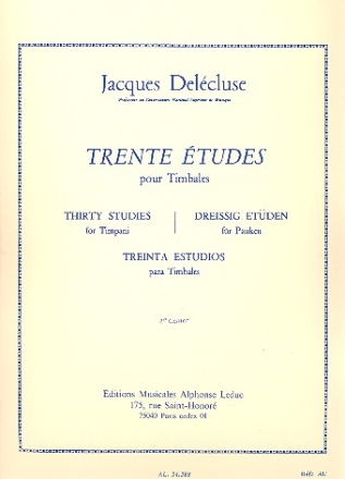 30 tudes vol.2 pour timbales (fr/dt/en/sp)