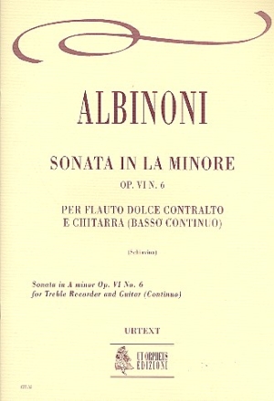 Sonata la minore op.6,6 per flauto dolce contralto e chitarra (bc)