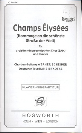 Champs lyses fr gem Chor (SAB) und Klavier Partitur (dt)
