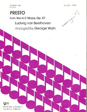 Presto from Trio C Major op.87 for 3 clarinets parts