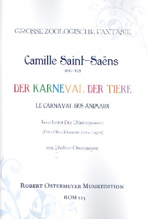 Der Karneval der Tiere fr Flte, Oboe, Klarinette, Horn und Fagott Partitur und Stimmen
