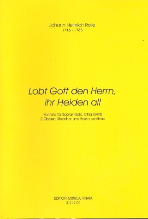 Lobt Gott den Herrn ihr Heiden all fr Sopran, gem Chor und Orchester Partitur