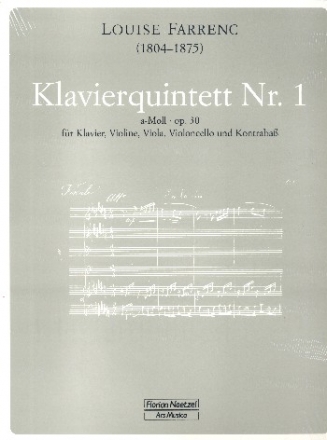 Quintett a-Moll Nr.1 op.30  fr Violine, Viola, Violoncello, Kontrabass und Klavier Partitur (=Klavier) und Stimmen, broschiert
