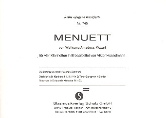 Menuett fr 4 Klarinetten Partitur und Stimmen