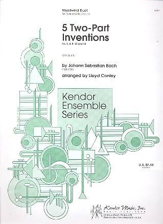 5 2-part inventions for flute and clarinet score