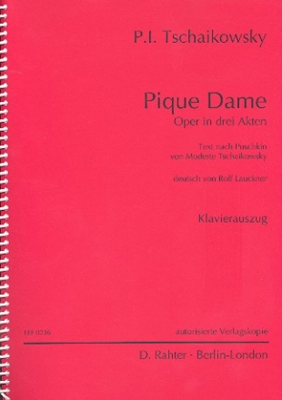 Pique Dame Klavierauszug (dt)