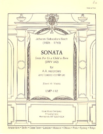 Sonata from A Child is born BWV142 for 2 alto recorders and bc parts
