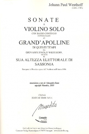 6 Sonaten - fr Violine und Bc