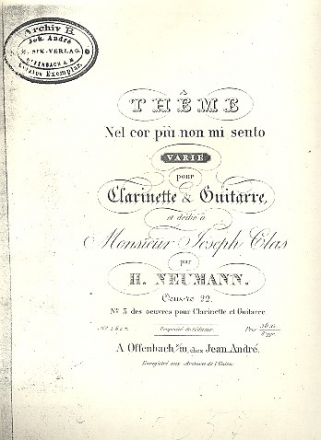 Variationen ber Nel Cor pi op.22 - fr Klarinette und Gitarre Stimmen